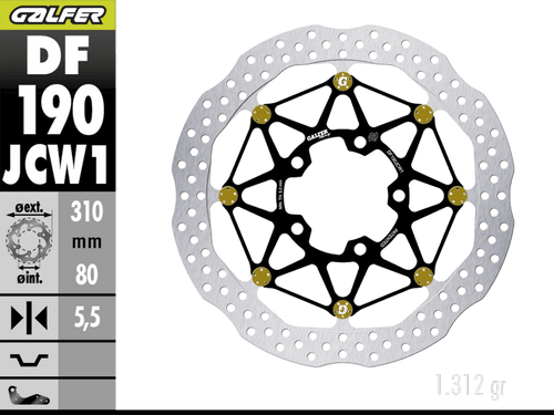 Galfer Kawasaki Ninja ZX-10R / ABS Front Brake 310x5.5mm Billet Floating Floatech Rotor (08-15) (GLF-DF190JCW1G03)