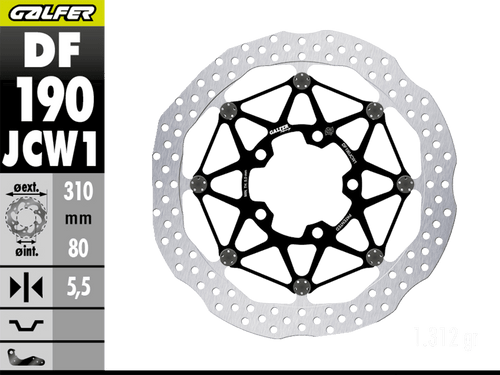 Galfer Kawasaki Ninja ZX-10R / ABS Front Brake 310x5.5mm Billet Floating Floatech Rotor (08-15) (GLF-DF190JCW1G03)