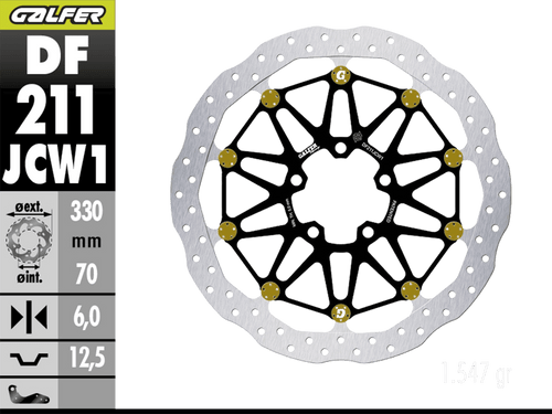 Galfer Kawasaki Ninja ZX-10RR Front Brake 330x6mm Billet Floating Floatech Wave Rotor (2017+) (GLF-DF211JCW1G03)