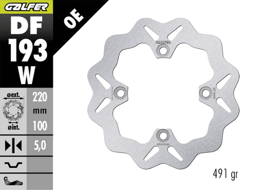 Galfer Kawasaki Ninja ZX-6R Rear Brake Wave Rotor (1998+) (GLF-DF193W)