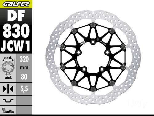 Galfer MV Augusta F3 Front Brake 320x5.5mm Billet Floating Floatech Rotor