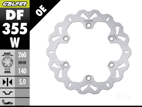 Galfer Suzuki Hayabusa 1300 Rear Brake Wave Rotor (1999+)