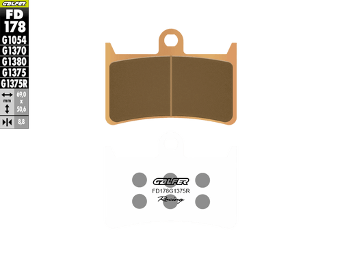 Galfer Sinter Trackday Brake Pads Yamaha R7 - Front (2/pc) (FD178G1375R-C)