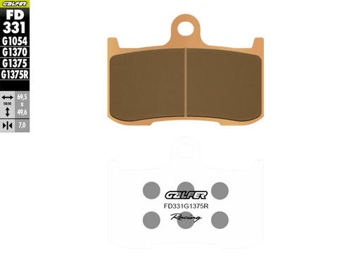 Galfer Sinter Trackday Brake Pads FD331G1375R - Front (2/pc) (FD331G1375R)
Fitment
Kawasaki Z800 (2013-2016)
Kawasaki Z900 (non-RS) (2017+)
Moriwaki MD 250 (2009)
Triumph Daytona 675 (2006-2008)
Triumph Street Triple 675R (2009+)
Equivalent to SBS 782
Equivalent to Vesrah VD-443
Equivalent to EBC FA347 