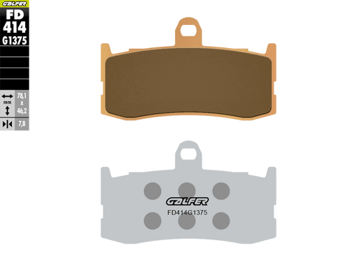 Galfer Motorcycle Brake Pads Street FD414G1375 - Front (2/pc) (FD414G1375)
