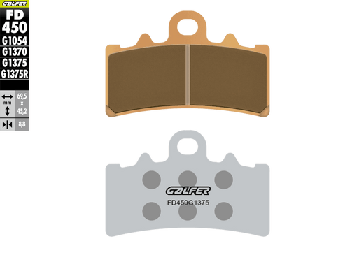 Galfer Motorcycle Brake Pads Street FD450G1375 - Front (2/pc) (FD450G1375)