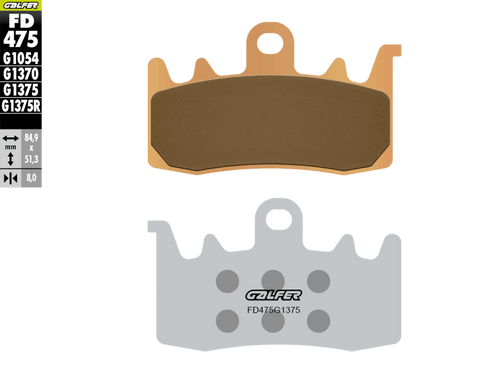 Galfer Motorcycle Brake Pads Street FD475G1375 - Front (2/pc) (FD475G1375)