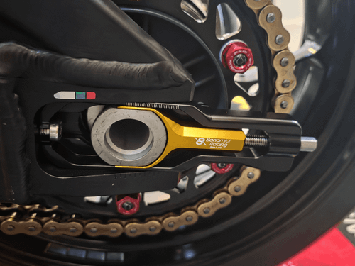 Clutch Side Installed Bonamici Honda CBR 1000RR Chain Adjuster (Gold)