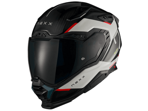 Nexx X.WST3 Helmet Carbon Manga White / Red  (+dark smoke visor)