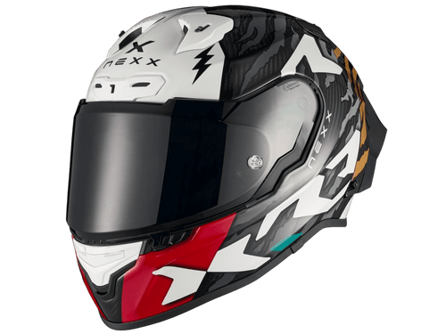 Nexx X.R3R Helmet Carbon Ziger Grey / Gold (+dark smoke visor)