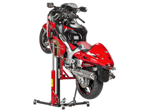 abba Sky Lift can angle the bike and the stand can be rolled anywhere with the bike on it.