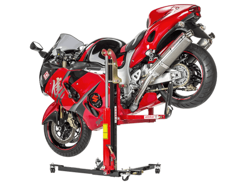 abba Sky Lift can angle the bike and the stand can be rolled anywhere with the bike on it.