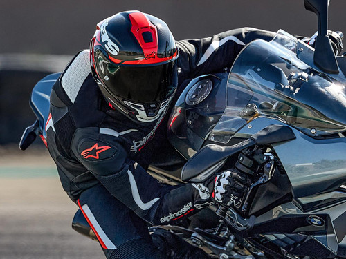 Alpinestars GP Force v2 Leather Race Suit (Black / White / Red Fluo)