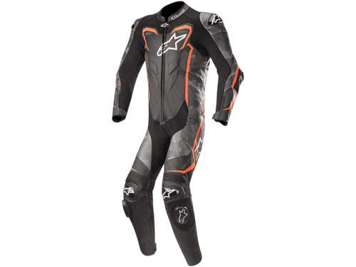 Alpinestars GP Plus Leather Race Suit (Black Camo / Red Fluo)