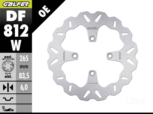 Galfer Ducati Multistrada V4 Rear Brake Wave Rotor (2022+) 