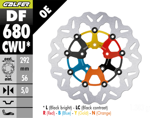 Galfer Harley Davidson Low Rider S /ST 117 Front Brake Rotor Anodized Colors