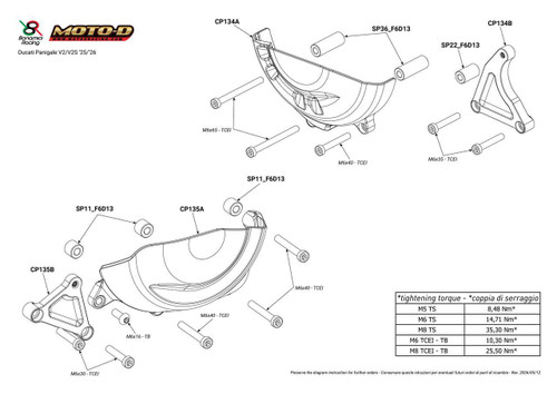 Bonamici Ducati Streetfighter V2/S Case Savers Schematic (2025+)
