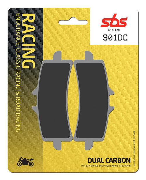 SBS Dual Carbon "Racing" Brake Pads 901 DC - Front
Fitment
Aprilia RSV4 RF/RF/RR (2015-2024)
Aprilia Tuono 1100 V4 (2017-2024)
BMW S1000RR (HP4 ONLY) (2012-2014)
Ducati Diavel / X-Diavel (2011+)
Ducati Monster 937 SP (does not fit non-SP)
Fits Honda CBR 1000 RR SP/SP2 (2014+) (Brembo)
Fits Honda CBR 1000 RR-R SP/SP2 (2021-2022) (Brembo)
KTM Duke 890
MV Agusta 675 F3 (2015-2017)
MV Agusta 800 F3 (2014-2017)
Triumph Daytona 675R (2011+)
Triumph Street Triple 765RS (2017+) (does not fit S or R) 
Triumph Daytona 765 Moto2
Triumph Speed Triple 1050 (2012+)
Same as WRP 7501 F1R
Equivalent to Vesrah VD-9031
