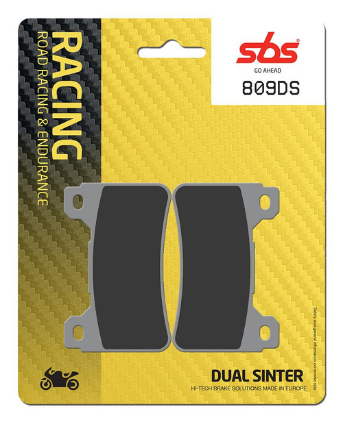 SBS Dual Sinter "Racing" Brake Pads 809 DS / DS1 - Front 
Fitment
Fits Honda CBR 600 RR (2005-2018/ABS)
Fits Honda CBR 1000 RR Fireblade (2004-2016)
Same as WRP 7409 F9R
Equivalent to Galfer 326
Equivalent to Vesrah VD-170
Equivalent to EBC FA390 SBS Dual Sinter "Racing" Brake Pads 809 DS / DS1 - Front 
Fitment
Fits Honda CBR 600 RR (2005-2018/ABS)
Fits Honda CBR 1000 RR Fireblade (2004-2016)
Same as WRP 7409 F9R
Equivalent to Galfer 326
Equivalent to Vesrah VD-170
Equivalent to EBC FA390