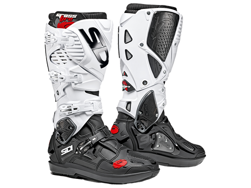 Sidi Crossfire 3 SRS Boots Black/White | Free Shipping: MOTO-D Racing