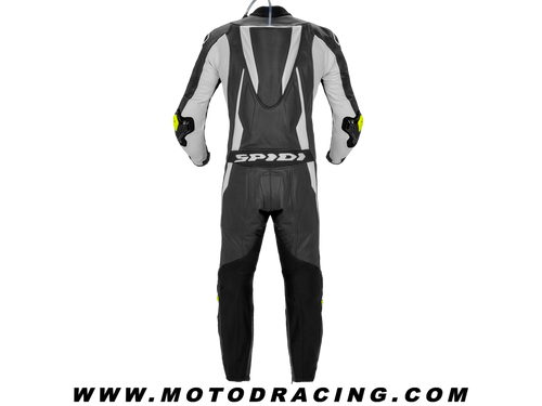 Spidi Sport Warrior Pro Perforated Motorcycle Racing Leather Suit Black/White Back