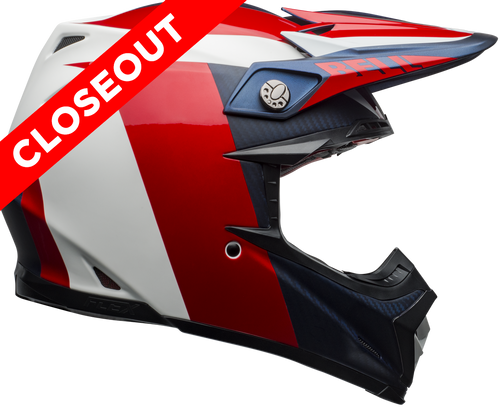 Bell "Moto-9" Flex Motorcycle Helmet Division White/Blue/Red