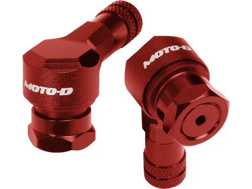 Right Angled Motorcycle Valve Stems for Racing and Sportbikes Red