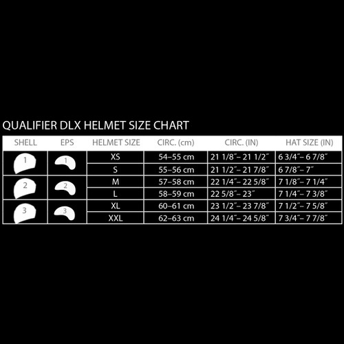 Bell "Qualifier DLX" Mips Motorcycle Helmet Breadwinner Gloss/Black/White Size Chart
