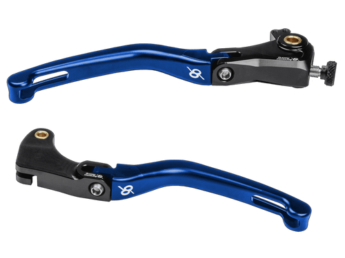 Bonamici Yamaha R6 (17+) & R1/M Folding Levers (15+) (Black/Blue) - MOTO-D Racing