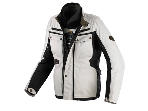 Spidi Worker H2OUT Adv Motorcycle Jacket Ivory White / Black