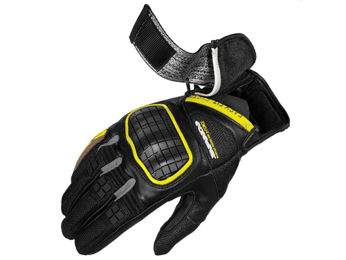 Spidi X-Force Motorcycle Summer Touring Gloves Black / Neon Zipper
