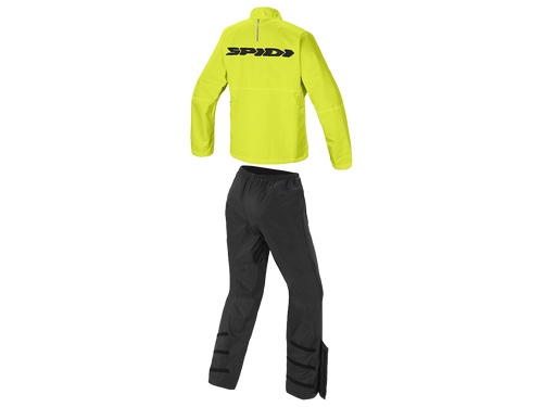 Spidi Sport Rain Jacket and Pants Black / Hi-Viz Yellow (2-Pc)