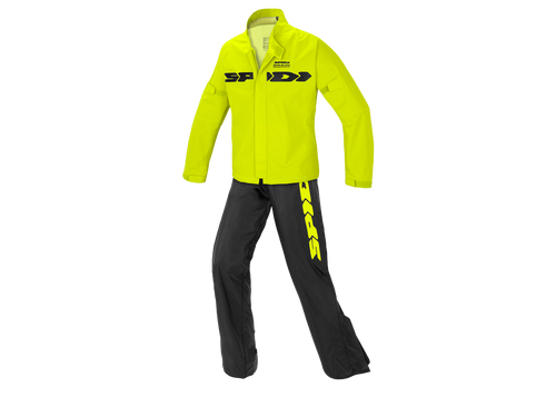 Spidi Sport Rain Jacket and Pants Black / Hi-Viz Yellow