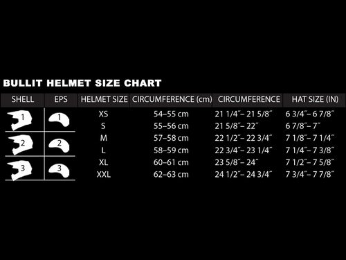 Bell "Bullitt" Motorcycle Helmet Size Chart: MOTO-D Racing
