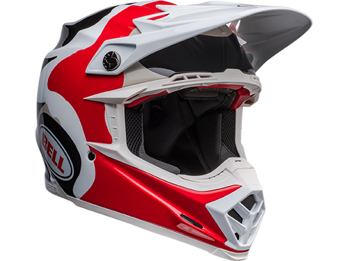 Bell "Moto-9S" Flex Helmet Cousteau Reef Matte White/Red: MOTO-D Racing