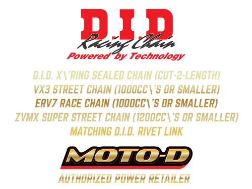 DID Chains Comparison: MOTO-D Racing