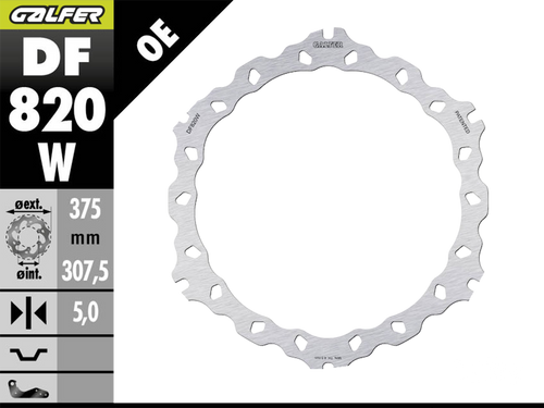 Galfer Buell XB 9 R/SX Front Brake 375mm Wave Rotor  (DF820W-C) Galfer Buell XB 9 R/SX Front Brake 375mm Wave Rotor  (DF820W-C)