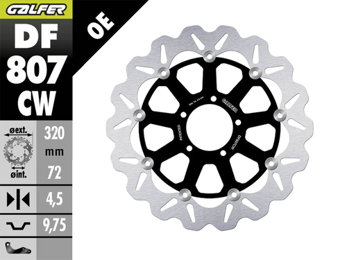 Galfer Ducati Monster 797 Front Brake 320mm Floating Wave Rotor Galfer Ducati Monster 797 Front Brake 320mm Floating Wave Rotor