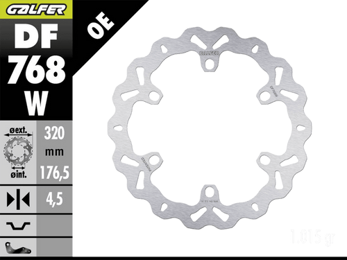 Galfer Ducati Multistrada 1100 /S Front Brake 320mm Wave Rotor  (DF768W)