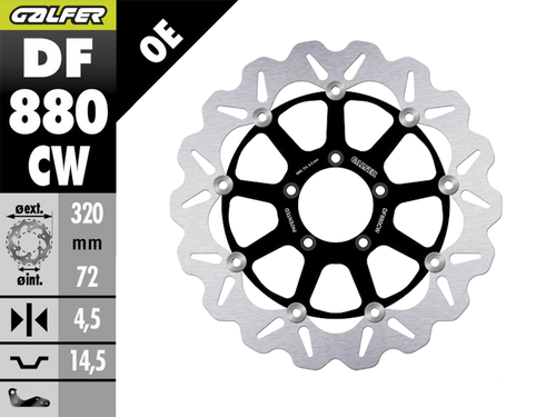 Galfer Ducati Panigale V2  Front Brake 320mm Floating Wave Rotor  (DF880CW-H) Galfer Ducati Panigale V2  Front Brake 320mm Floating Wave Rotor  (DF880CW-H)