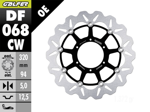 Galfer Honda CBR 1000RR Front Brake 320mm Floating Wave Rotor (06-07) (DF068CW-A)