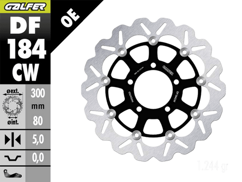 Galfer Kawasaki Ninja ZX-6R Front Brake 300mm Floating Wave Rotor (05-12) (DF184CW-D)