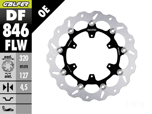 Galfer KTM 690 SMC / SM Front Brake 320mm Floating Wave Rotor (08-15) (DF846FLW)