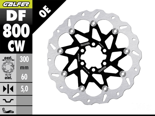 Galfer KTM Duke 390 (ABS) Front Brake 300mm Floating Wave Rotor (14-16) (GLF-DF800CW-A)