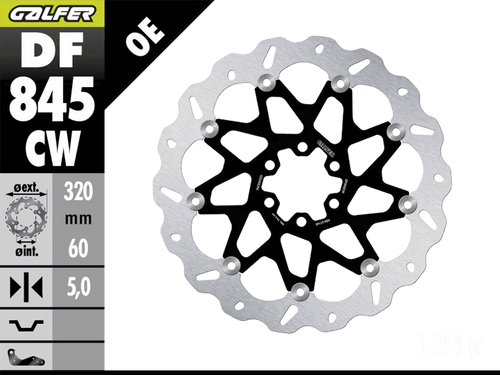 Galfer KTM RC 390 (non ABS) Front Brake 320mm Floating Wave Rotor (14-16) (DF845CW)