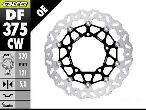 Galfer Suzuki Hayabusa 1300 (Gen 3) Front Brake 320mm Floating Wave Rotor (2022+) (DF375CW)