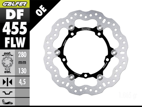 Galfer Yamaha MT-07 Front Brake 280mm Floating Wave Rotor  (DF455FLW-A)
