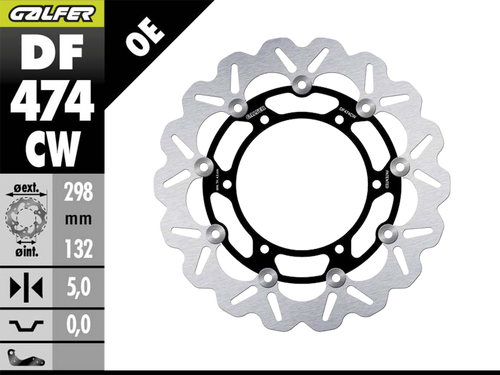 Galfer Yamaha R1 Front Brake 298mm Floating Wave Rotor (98-03) (DF474CW) Galfer Yamaha R1 Front Brake 298mm Floating Wave Rotor (98-03) (DF474CW)