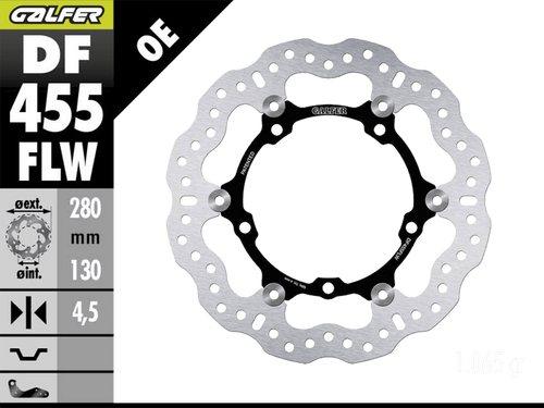 Galfer Yamaha XSR 700 Front Brake 280mm Floating Wave Rotor  (DF455FLW-B)