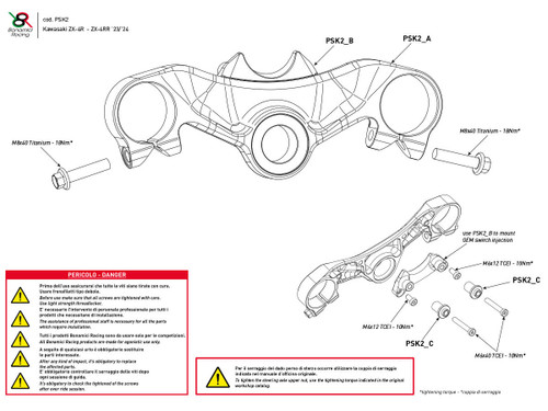 Bonamici Top Triple Clamp Kawasaki ZX-4RR (Black): MOTO-D Racing